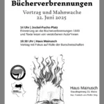 Mainzer Bücherverbrennungen: Vortrag und Mahnwache